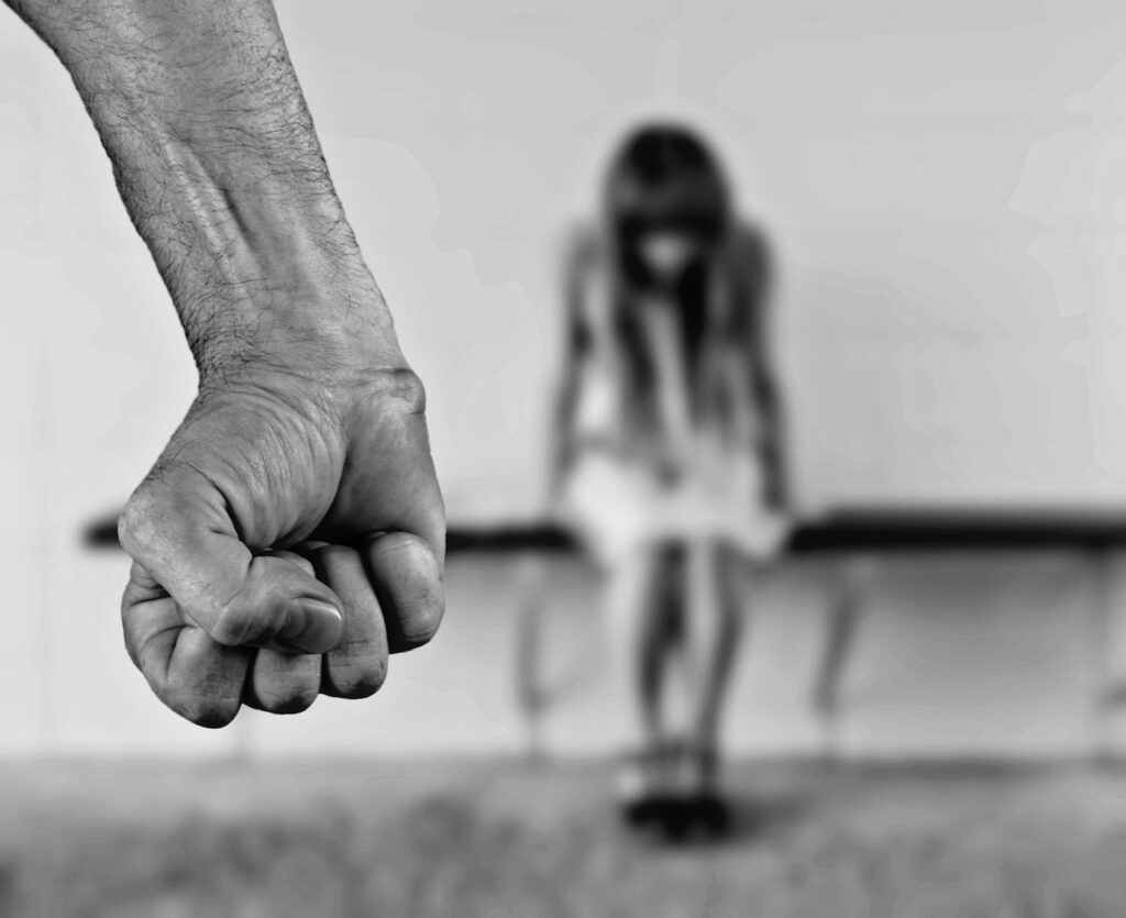 Childhood trauma, bullying, traumatized girl, Child abuse