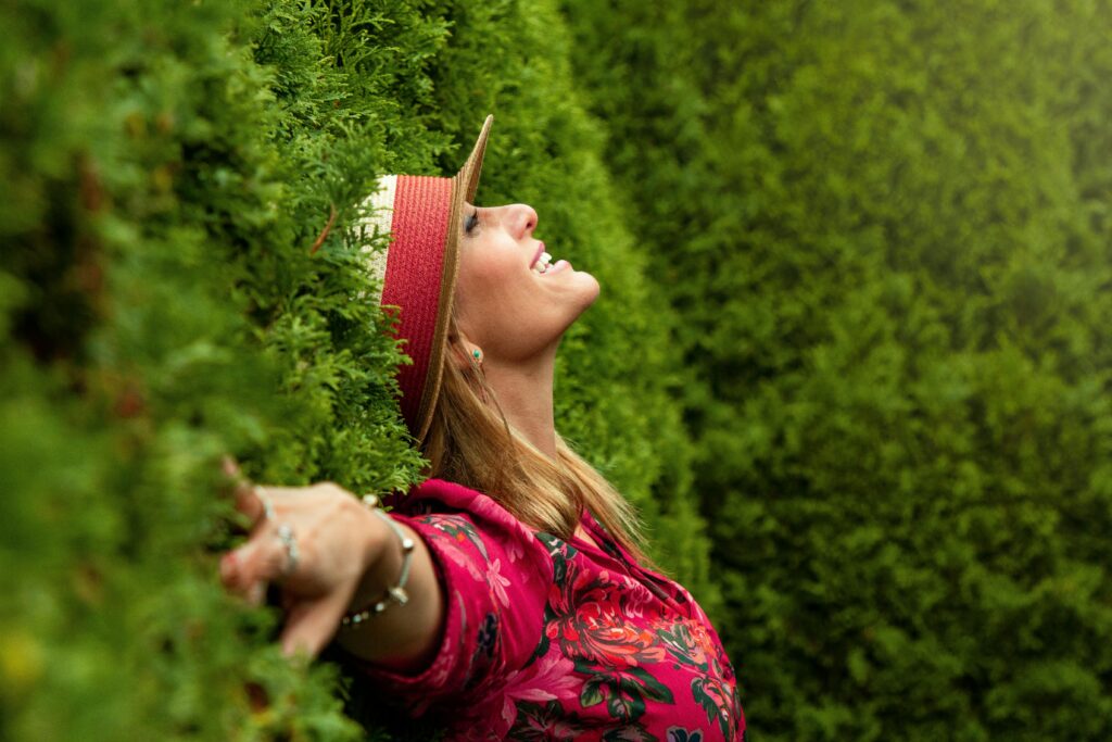 Happy woman, Healed women from trauma, successful coping women with PTSD